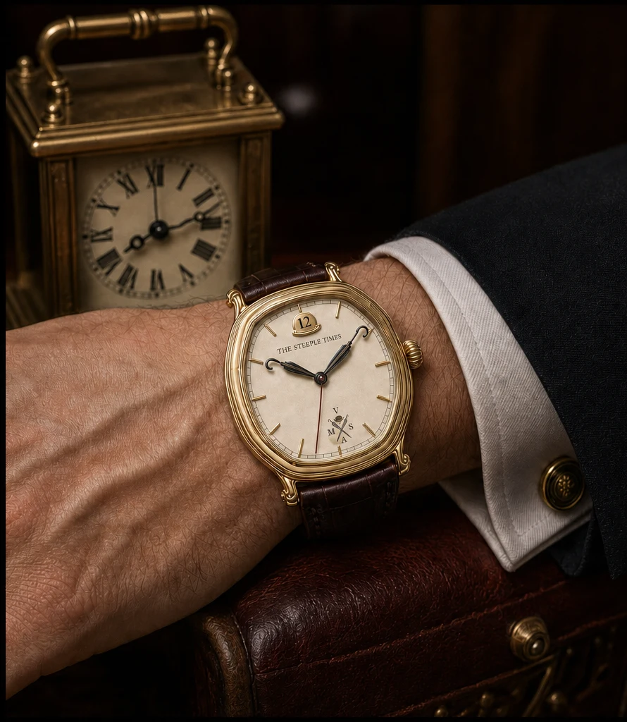 Ornate solid-gold Belfry I London Noon Strike watch