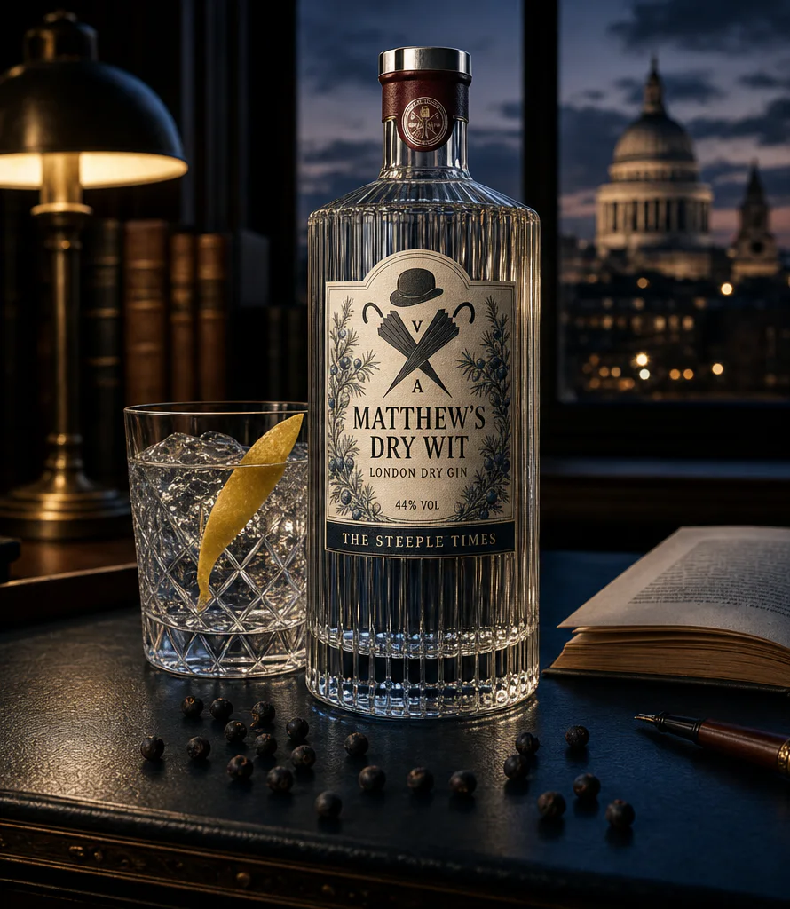 Matthew’s Dry Wit London dry gin in a literary London setting