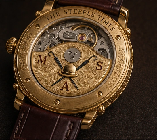 Exhibition caseback and hand-finished strap of the No. 12 Gilt