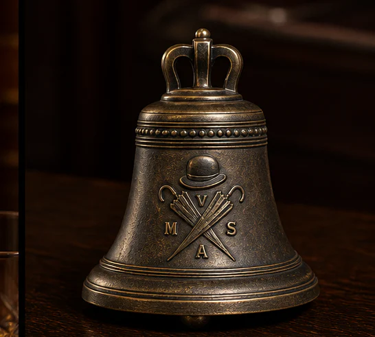 The Noon Bell shown as a complete bronze desk object